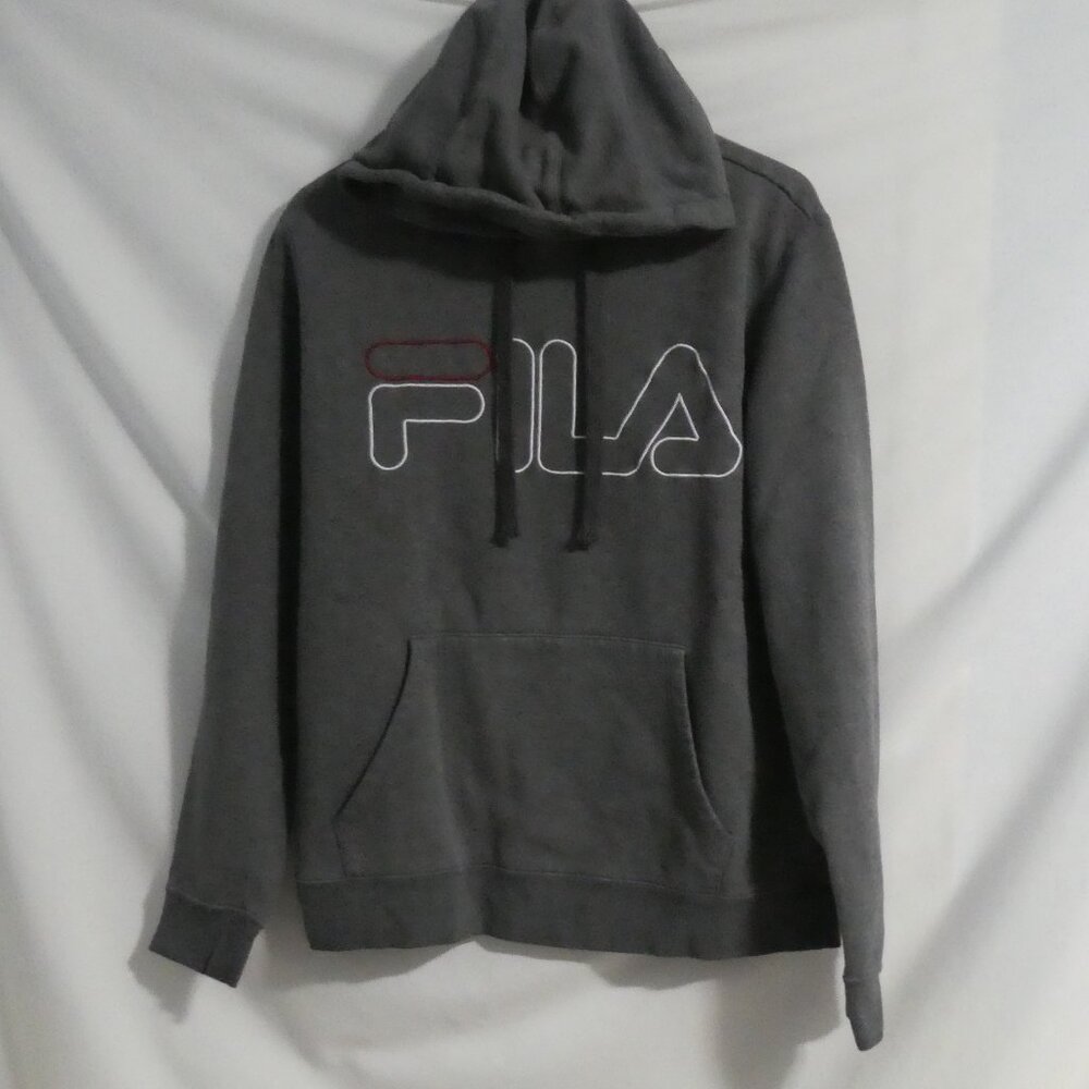 FILA | medium | Classic Grey Hooded Sweatshirt - Hoodie | Bold Fila Front
